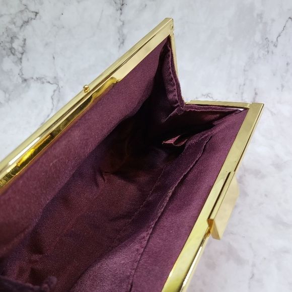 Estee Lauder cosmetic bag clutch burgundy - Picture 3 of 6